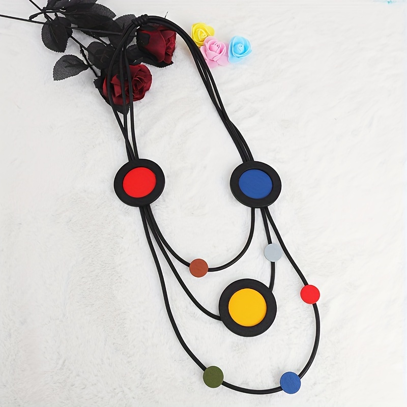 Boho Silicone Necklace for Women Bead Versatile Daily Wear